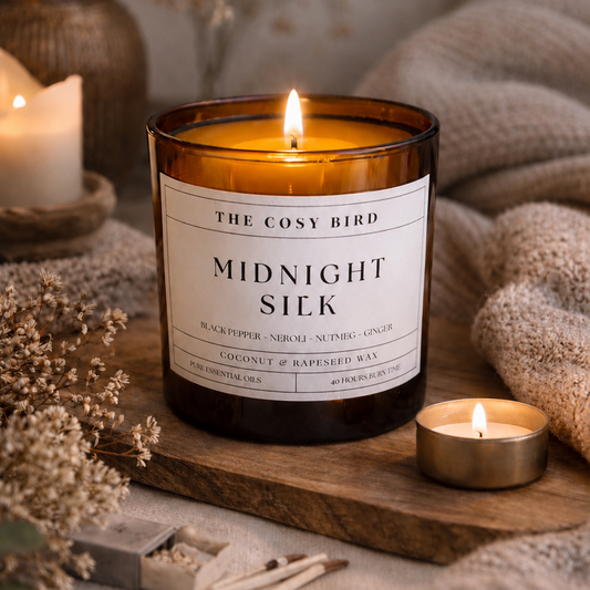 Limited Edition - Midnight Silk Essential Oil Candle | Luxury Natural Candle UK