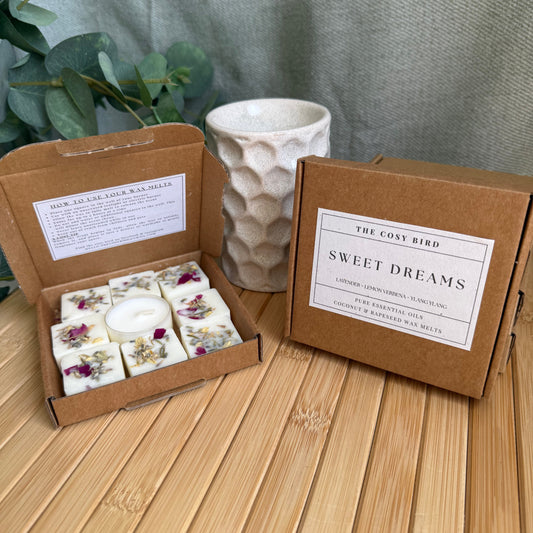 Sweet Dreams Essential Oil Wax Melts | Lavender, Lemon Verbena & Cedarwood | 8 Wax Melt Squares