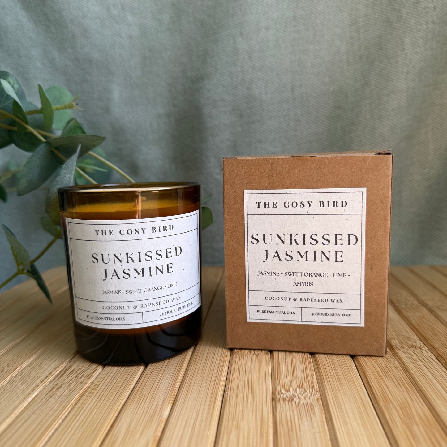 Sunkissed Jasmine Essential Oil Wellness Candle | Jasmine, Bergamot & Sandalwood | 220g